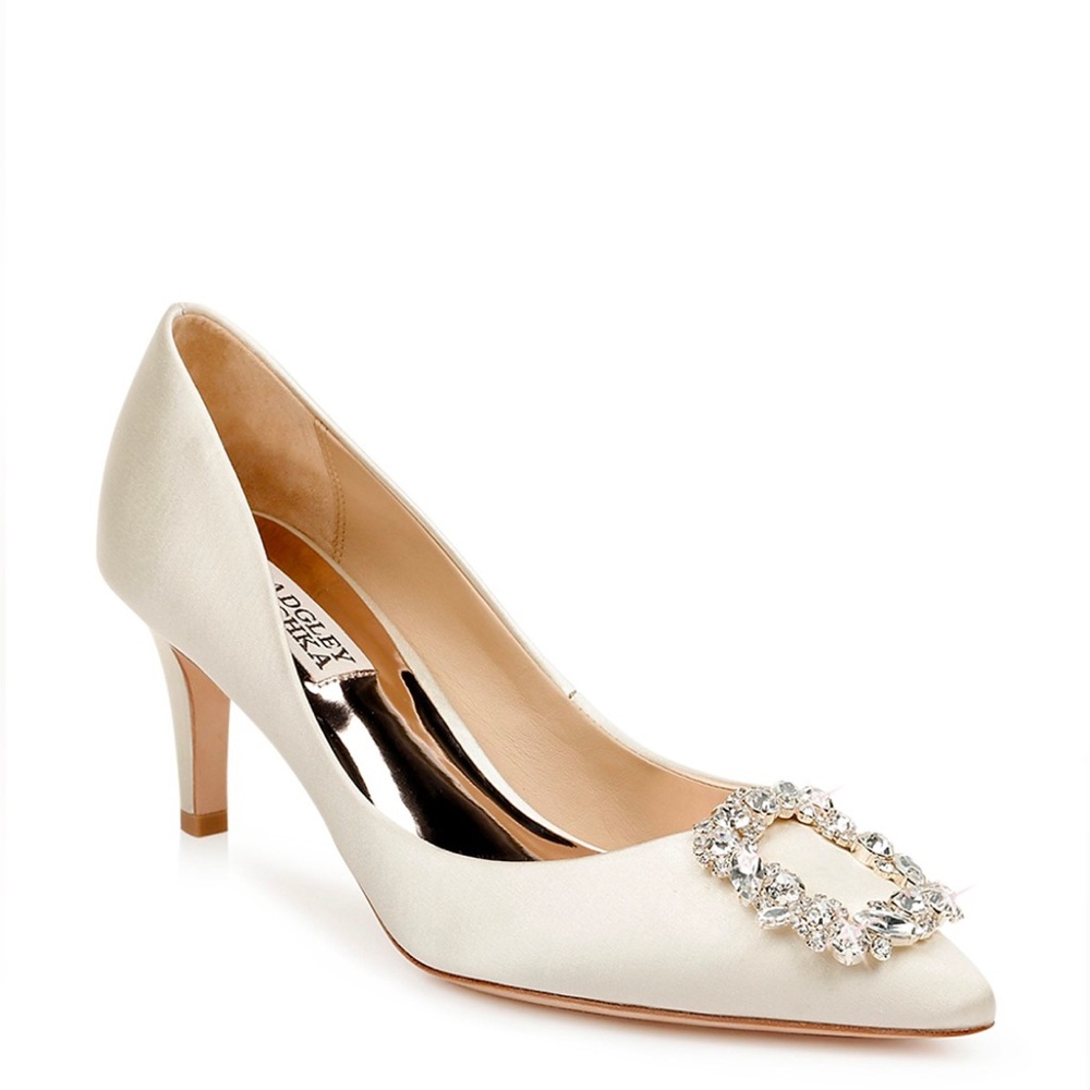 Women's Carrie Crystal Embellished Kitten Heel Pumps